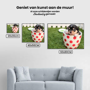 Diamantmaleri Hvalp i en Kop 45x30 cm - SEOS Shop®