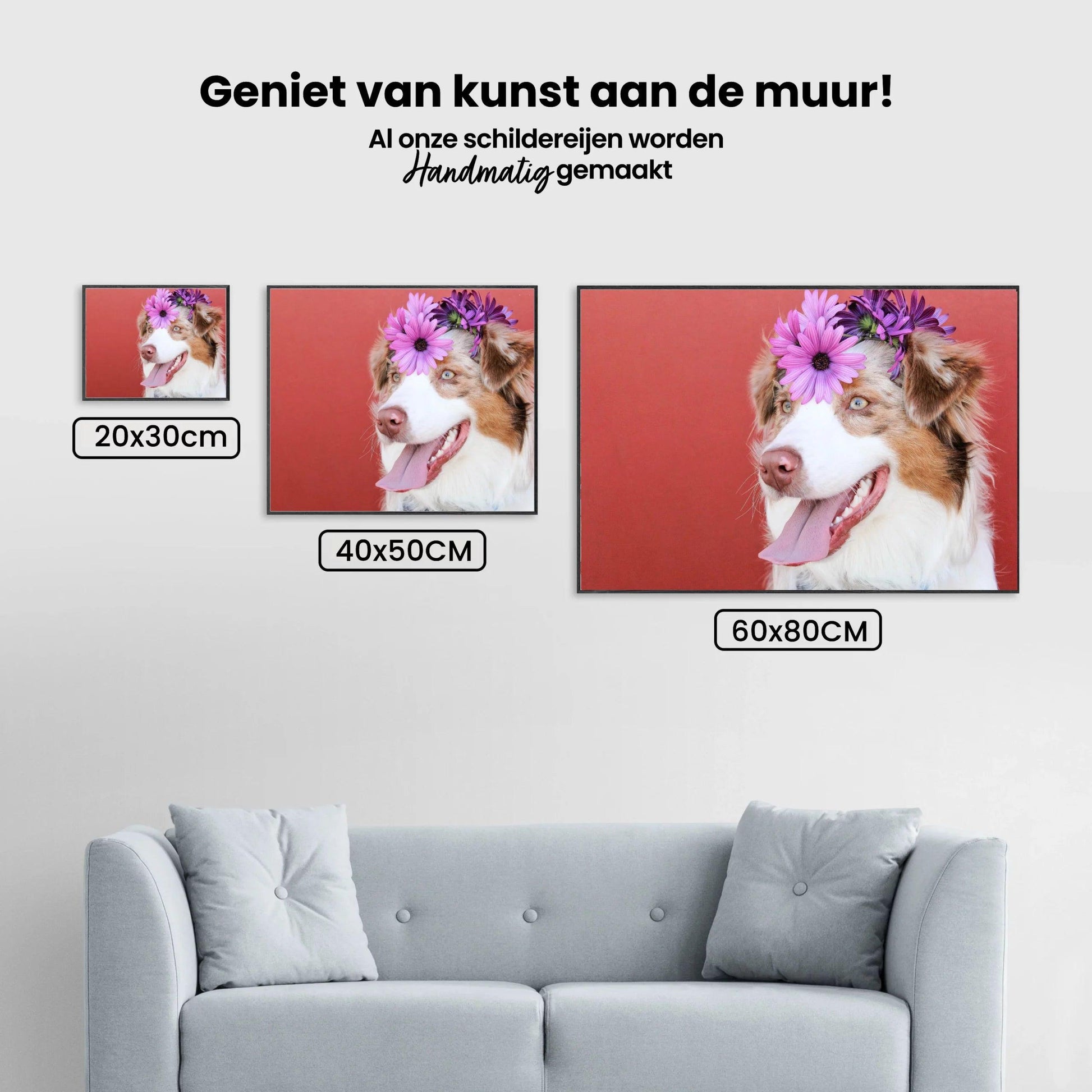 Diamantmaling Hvalp med Blomst på Hovedet - SEOS Shop ®