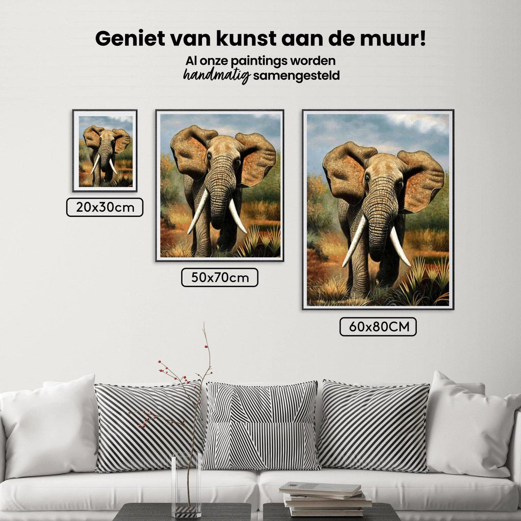 Diamantmaleri Løbende Elefant - SEOS Shop ®