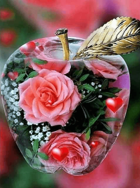 Diamantmaling Rose i æblet - SEOS Shop ®