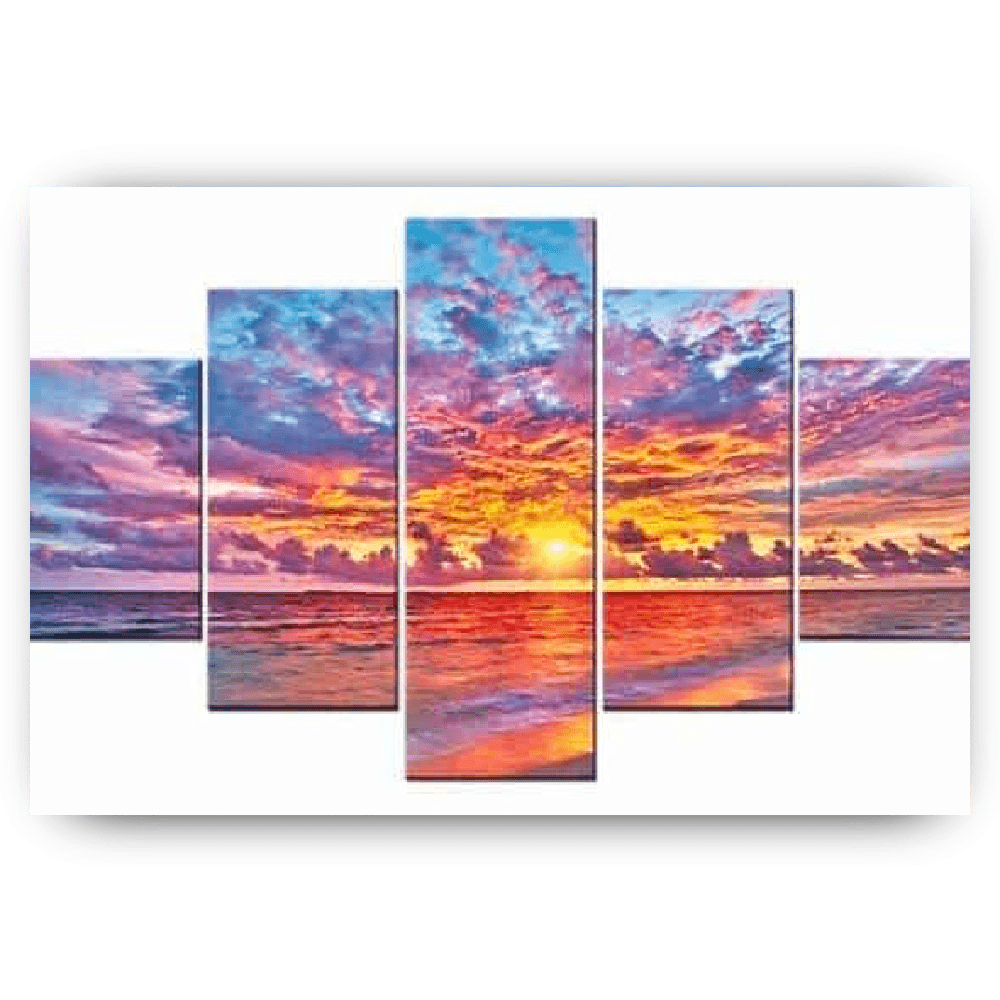 Diamantmaleri Smuk Solnedgang 5-panel - SEOS Shop ®