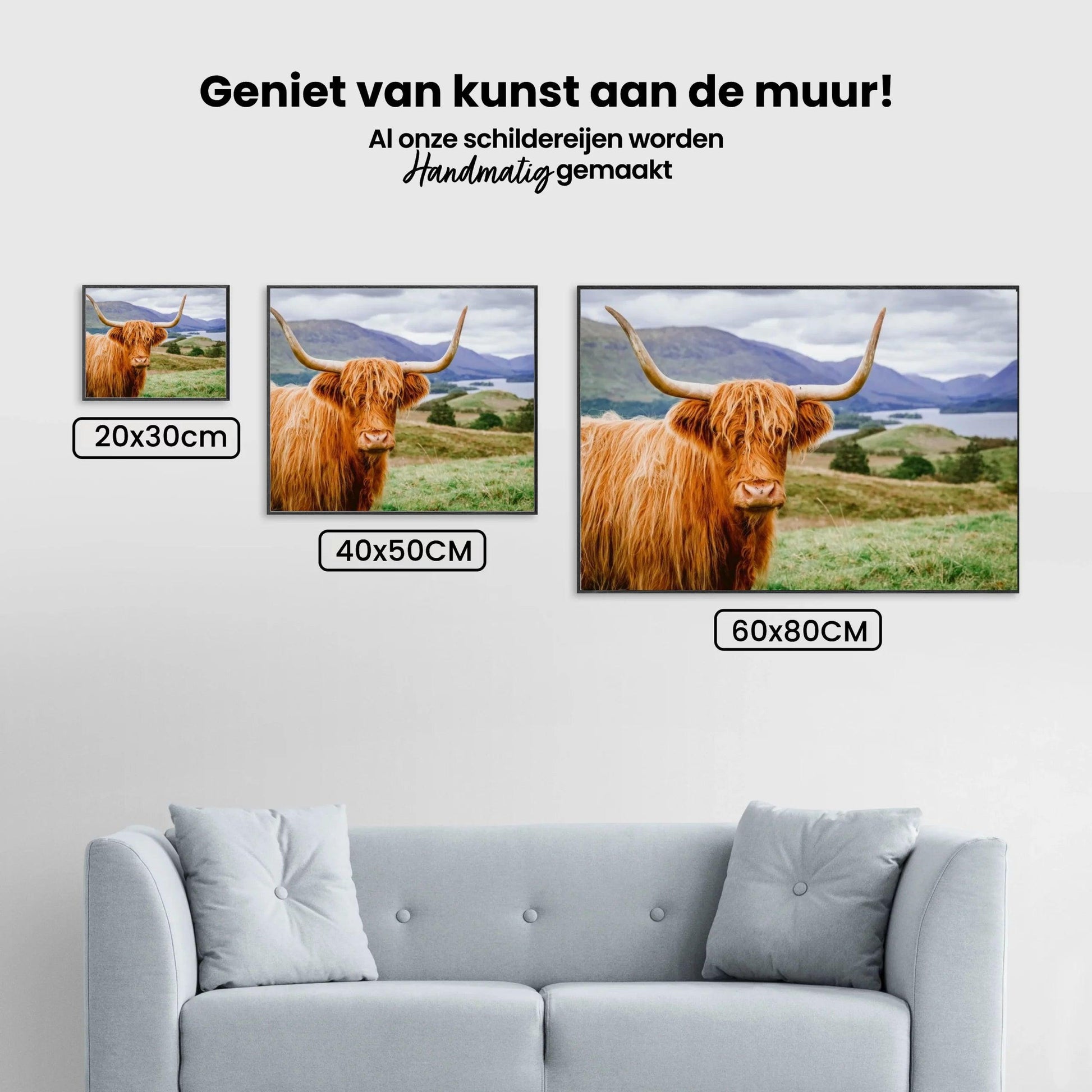 Diamantmaleri Skotsk højlander - Skotsk højlander i et smukt landskab - SEOS Shop ®