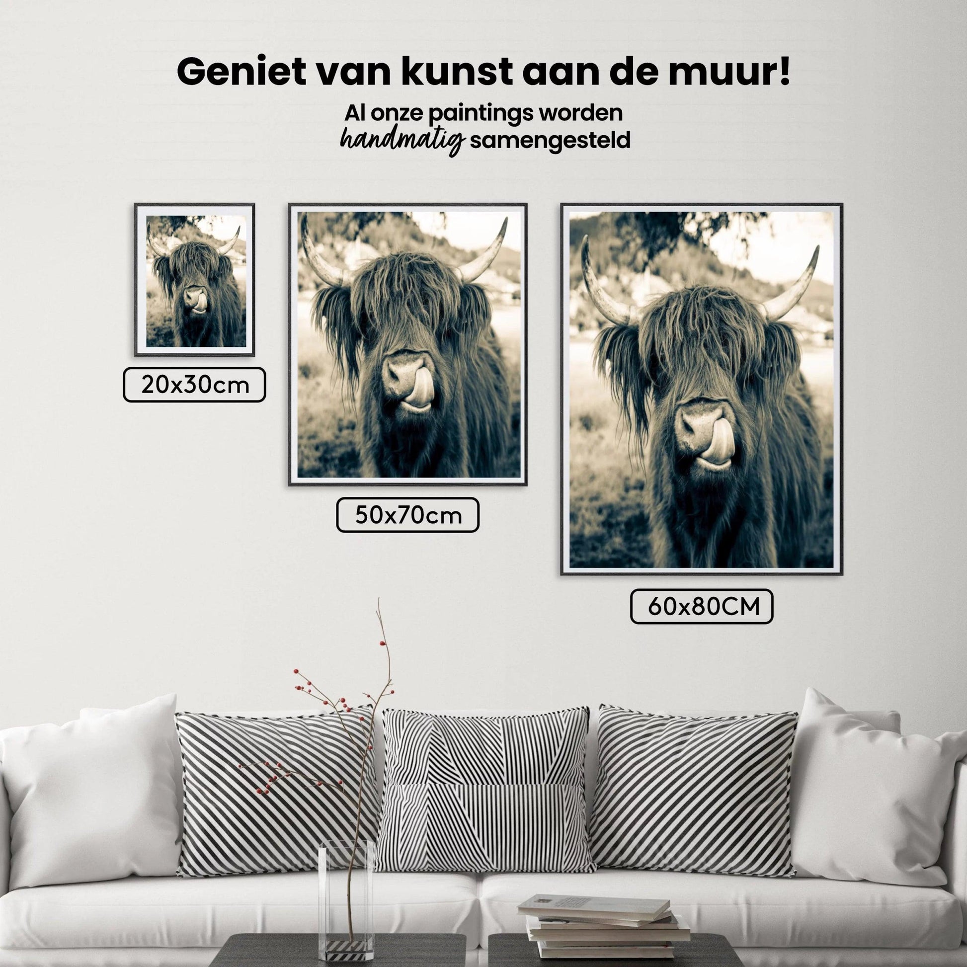 Diamantmaleri Skotsk højlander - Skotsk højlander i sepia-stil - SEOS Shop ®