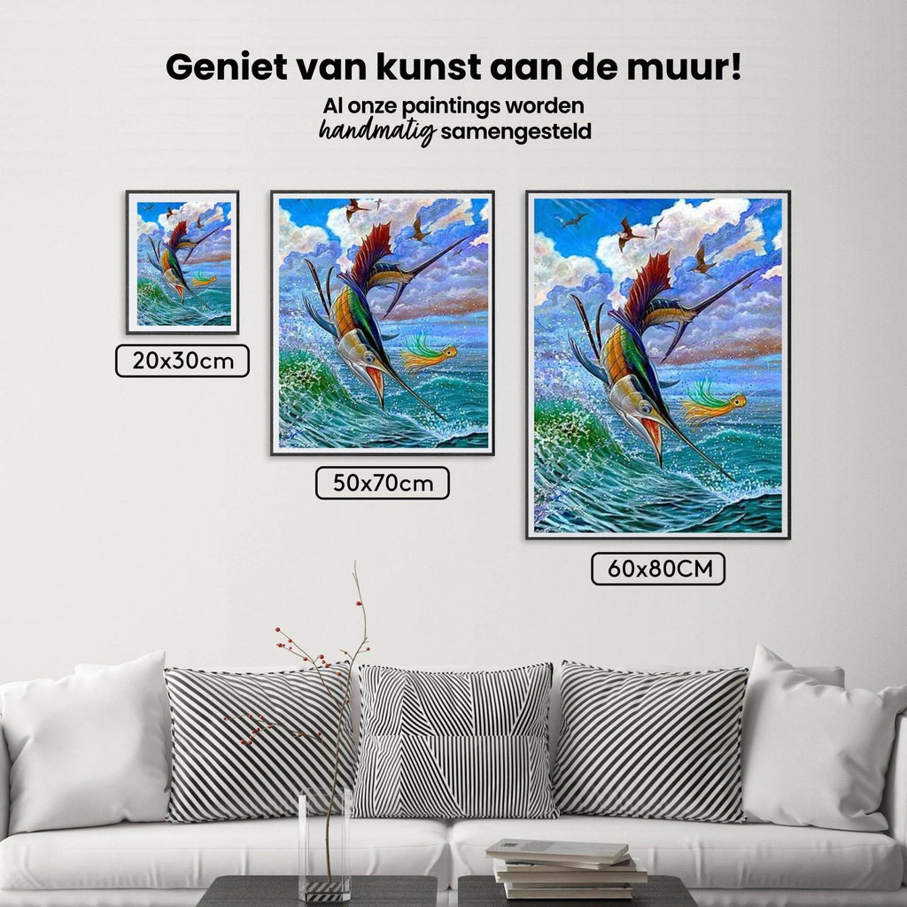 Diamantmaling Springende sejlfisk og flyvende fisk - SEOS Shop ®