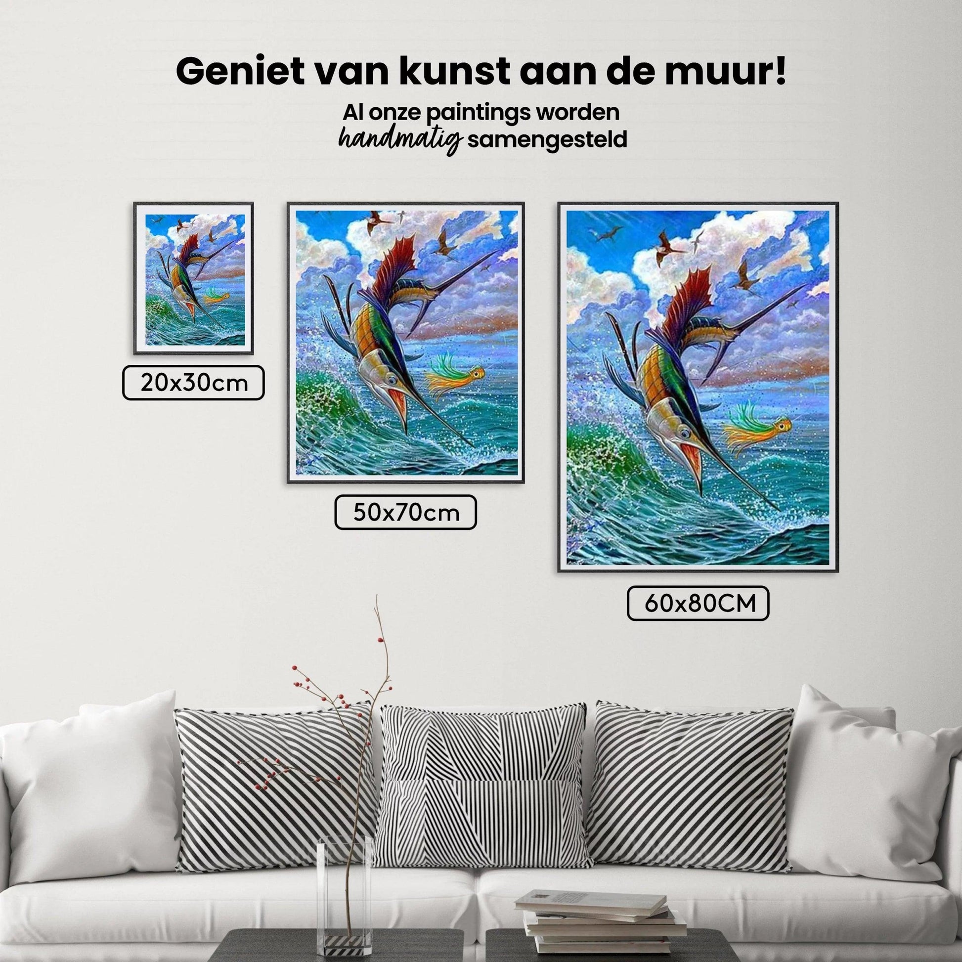 Diamantmaling Springende sejlfisk og flyvende fisk - SEOS Shop ®