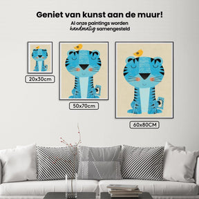 Diamantmaling Tiger med fugl på hovedet - SEOS Shop ®