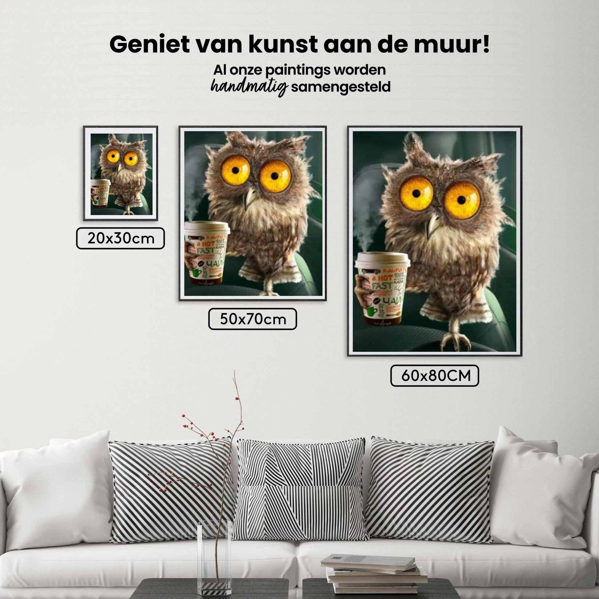 Diamantmaling Ugle med Kaffeglas - SEOS Shop ®