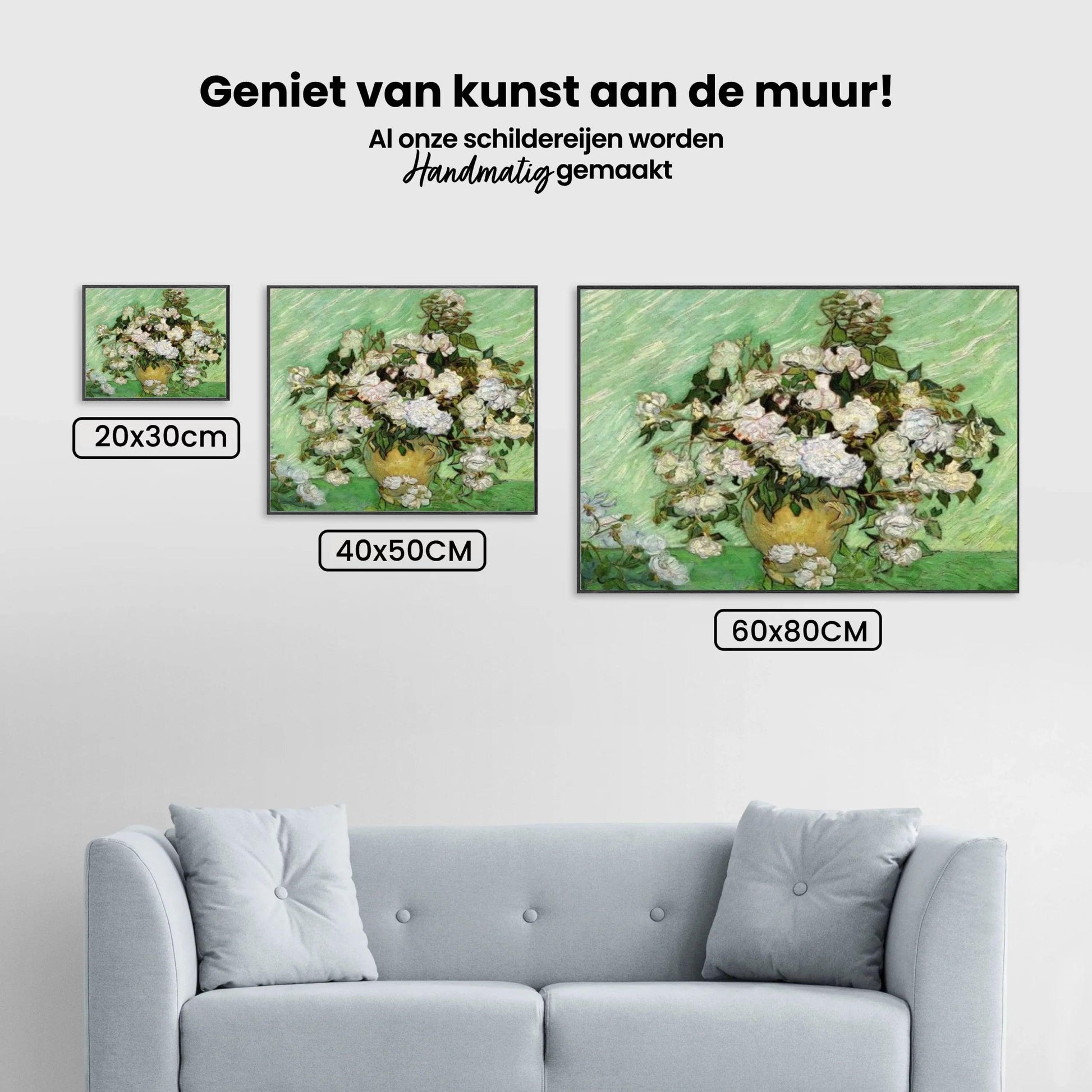 Diamantmalingsvase med lyserøde roser - SEOS Shop ®