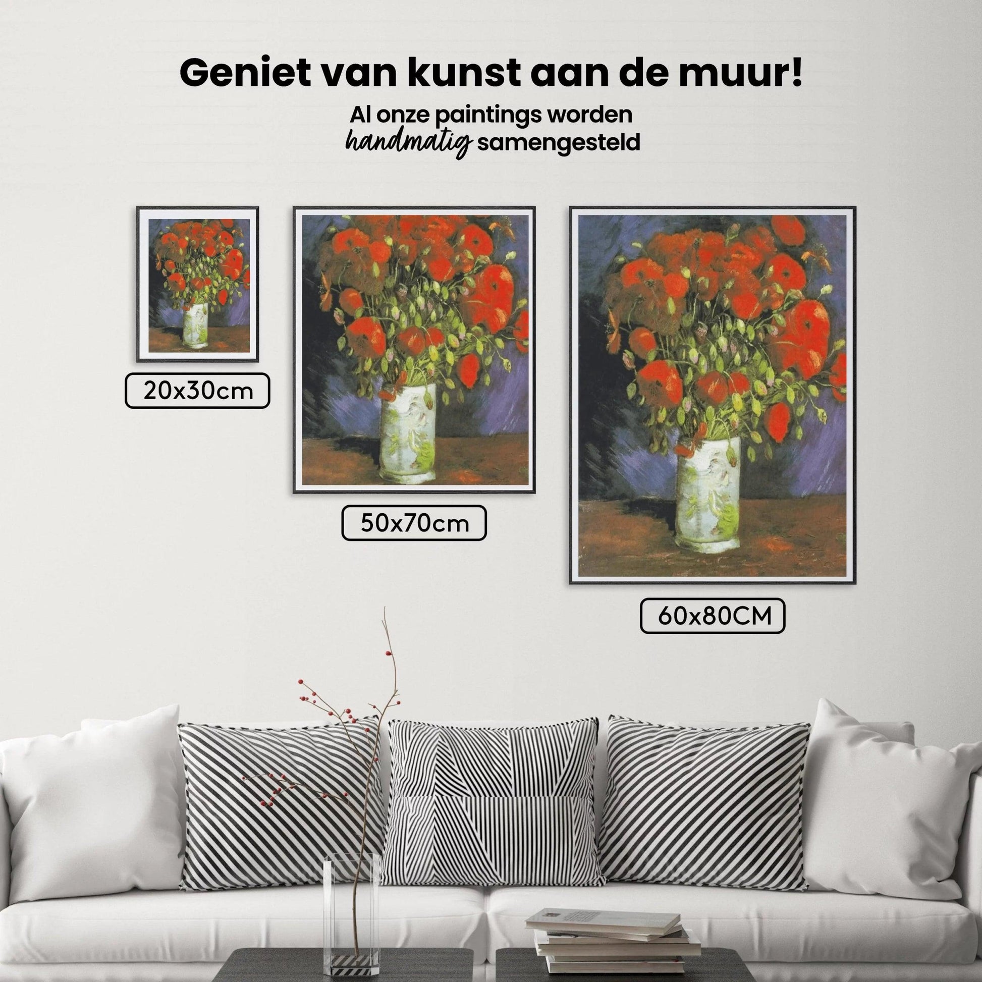Diamantmalingvase med røde valmuer - SEOS Shop ®