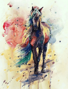 Diamantmaling Flerfarvede Løbende Heste - SEOS Shop ® 