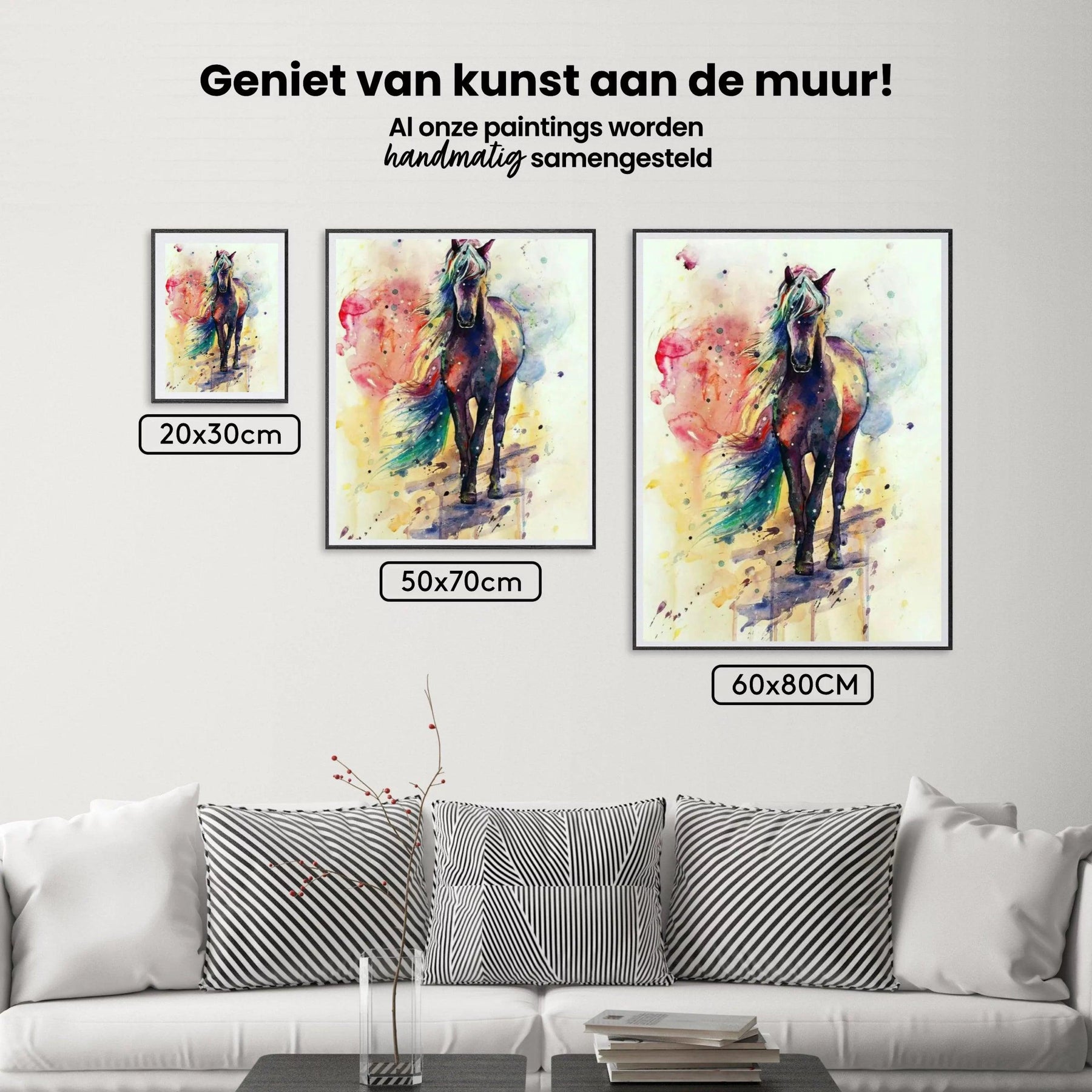 Diamantmaling Flerfarvede Løbende Heste - SEOS Shop ® 