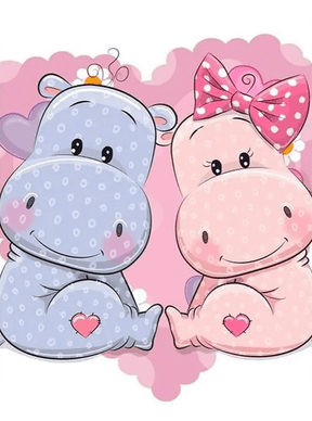 Diamantmaling af forelskede køer - SEOS Shop ®