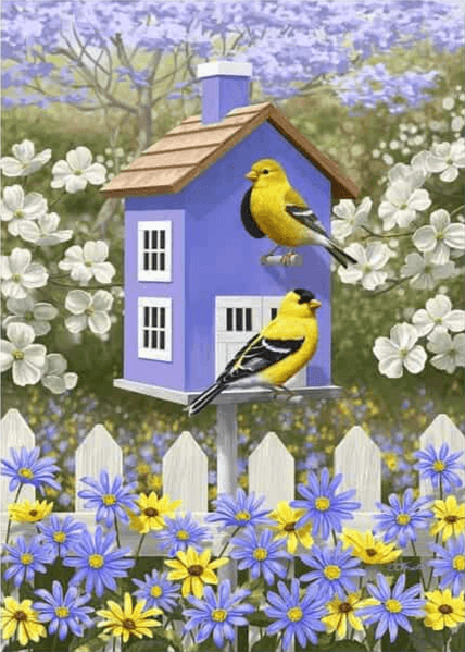 Diamantmaling Fugl i blomsterhave - SEOS Shop ®