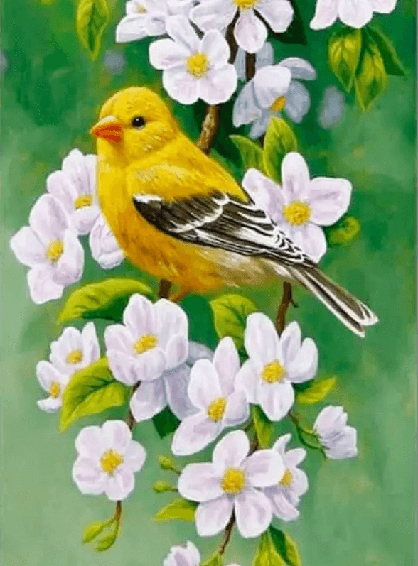 Diamantmaling Fugl med Blomst - SEOS Shop ®