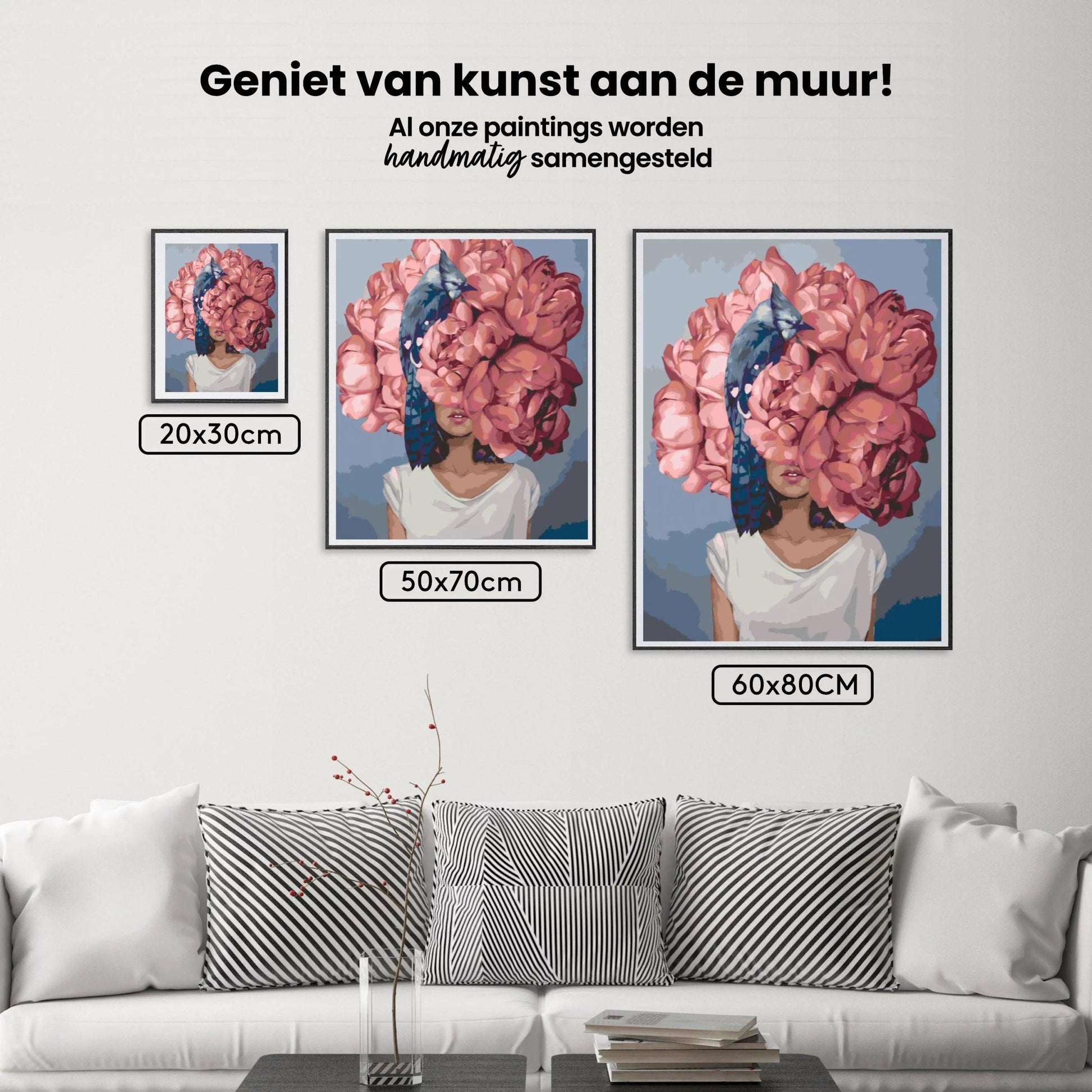 Diamantmaleri - Kvinde skjult i pæoner - SEOS Shop ®