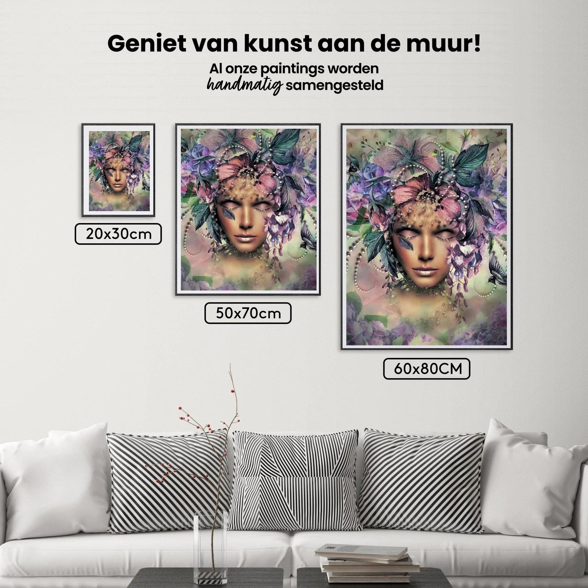 Diamantmaleri Kvinder med blomst og fugl - SEOS Shop ®