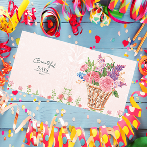 Diamantmaling lykønskningskort - sæt med 8 - inklusive kuverter