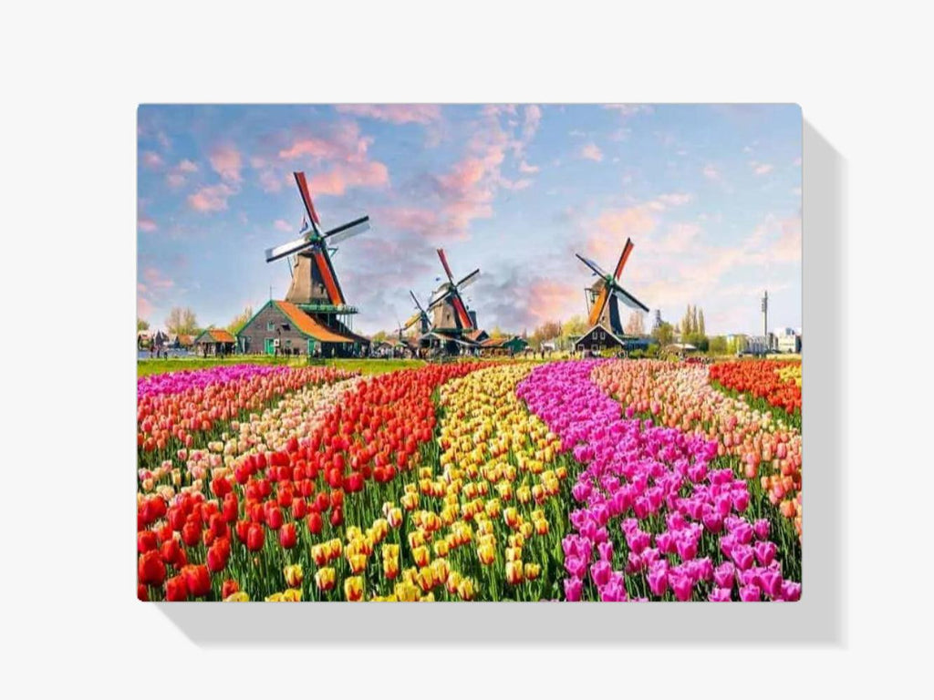 Diamantmaling Vindmøller med hollandske tulipaner - SEOS Shop ®