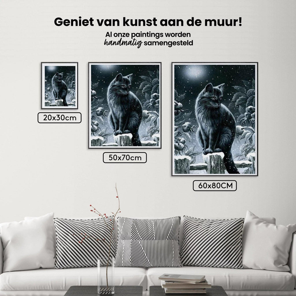 Diamantmaleri Vinter Sort Kat - SEOS Shop ®