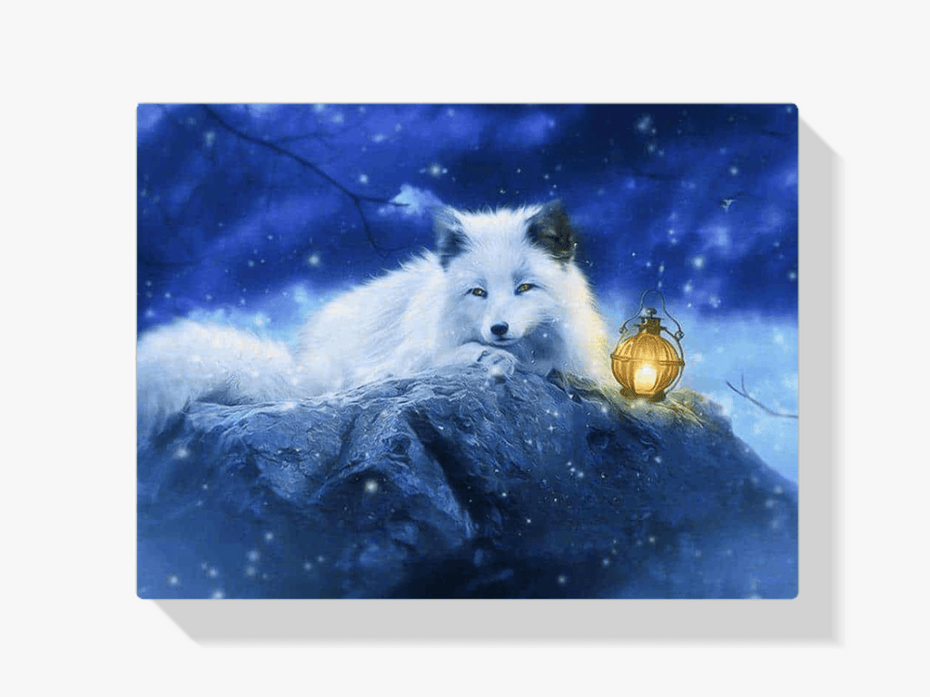 Diamantmaleri Hvid Ræv med Lampe – SEOS Shop ®