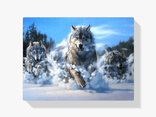 Diamantmaling Ulve løber i sneen – SEOS Shop ®
