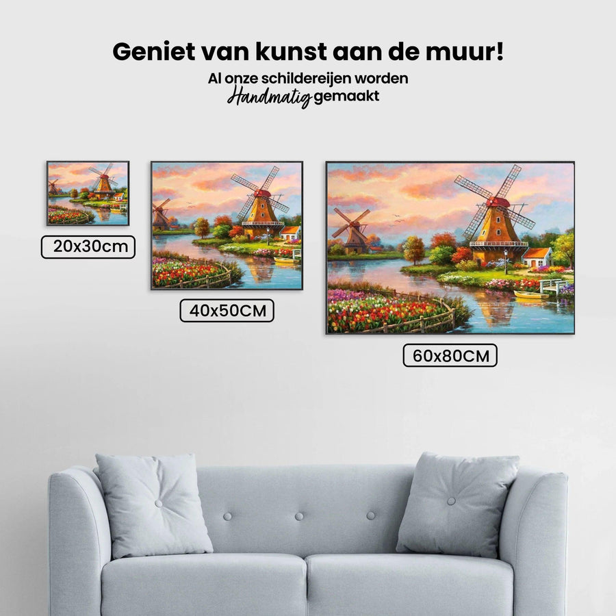 Diamantmaleri Zaanse Schans med vindmølle – SEOS Shop ®