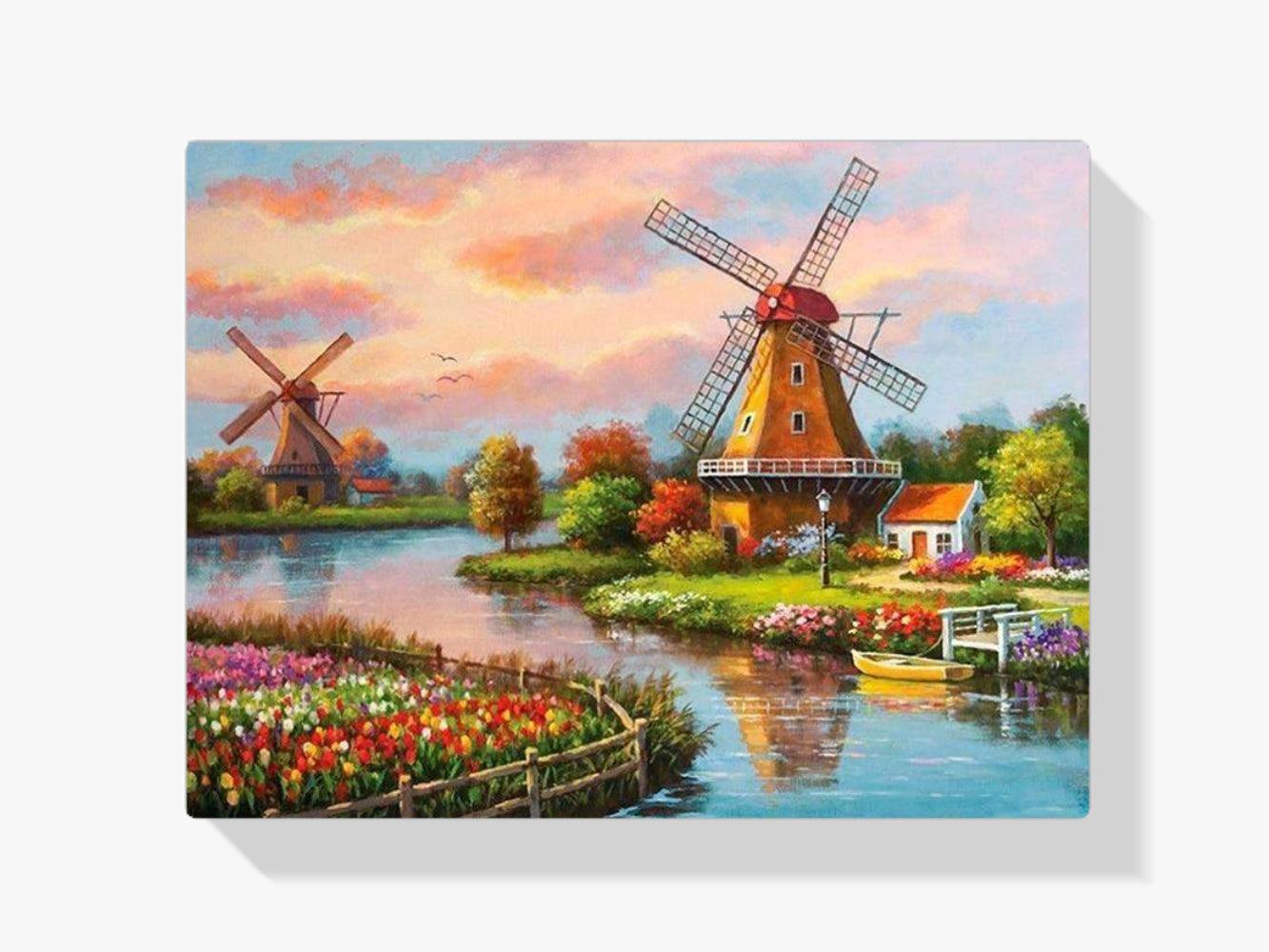 Diamantmaleri Zaanse Schans med vindmølle – SEOS Shop ®