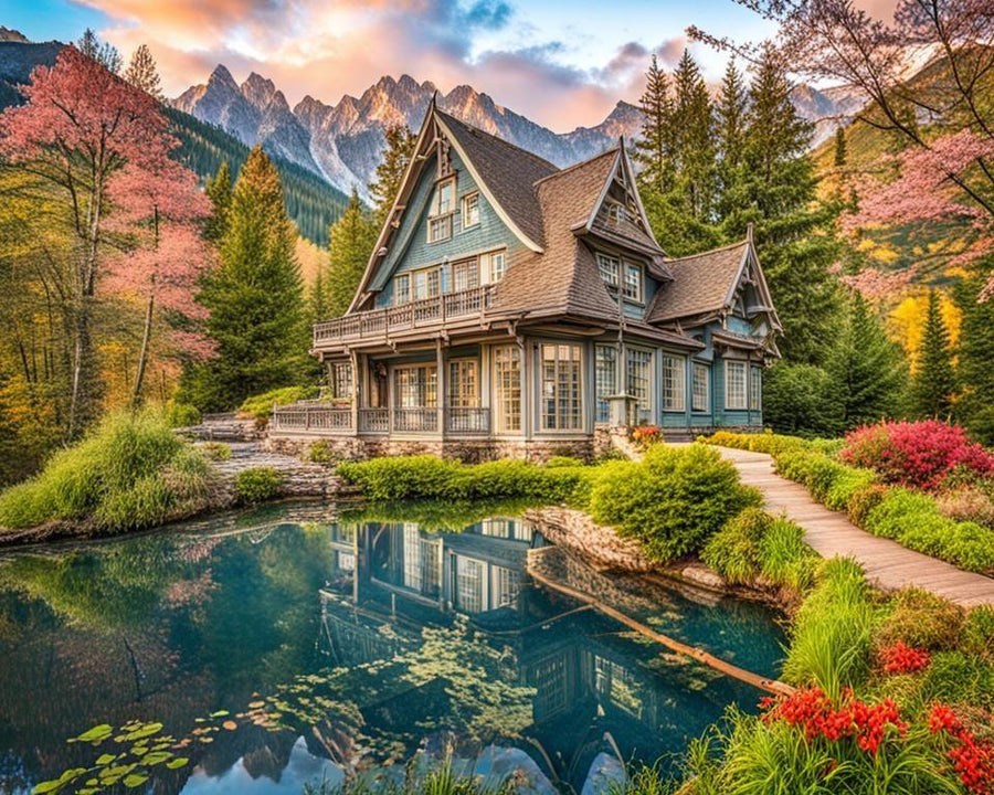 Diamantmaling Sommerhus ved vandet - SEOS Shop ®