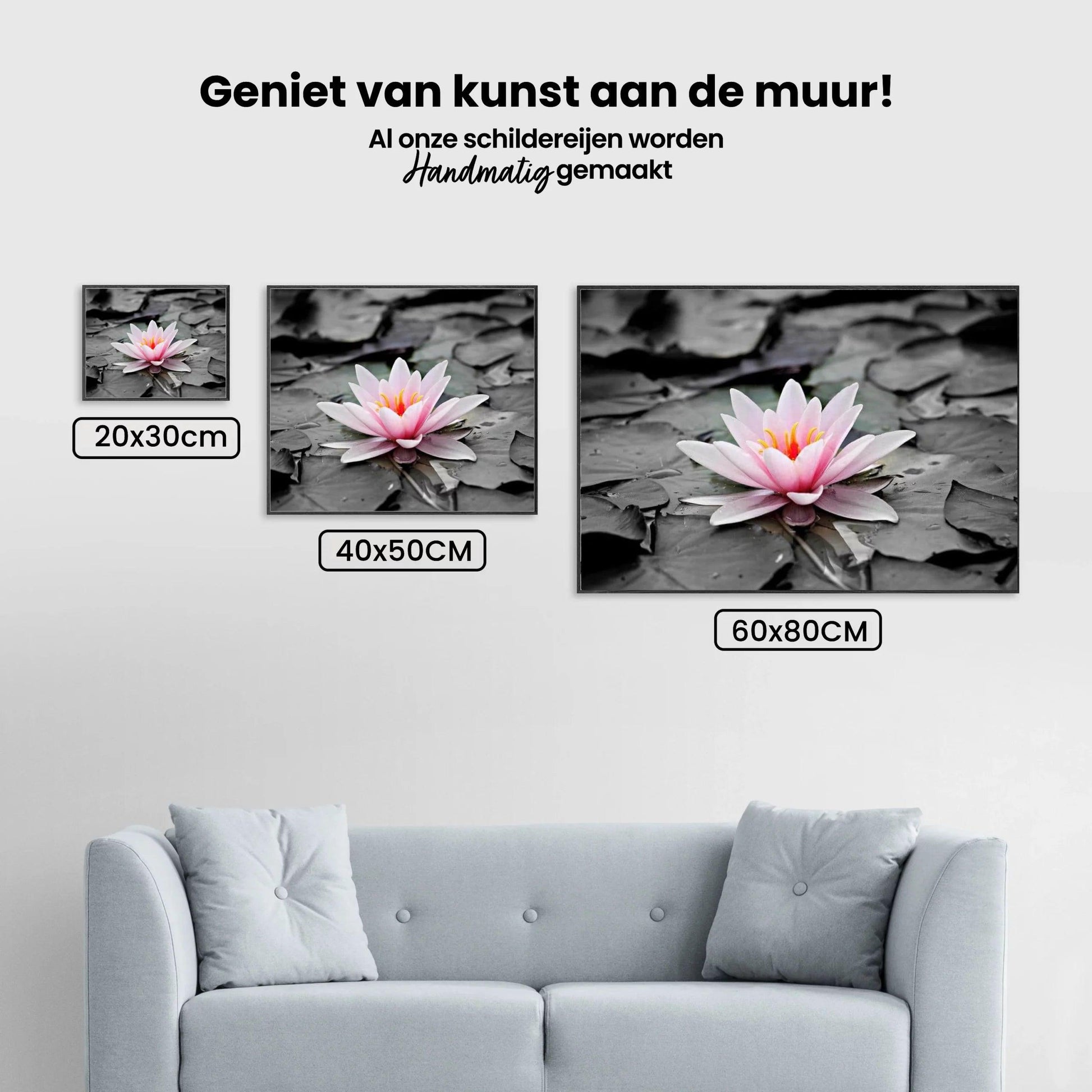 Diamantmaling sort-hvidt foto med lyserød åkande – SEOS Shop ®