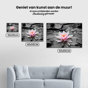 Diamantmaling sort-hvidt foto med lyserød åkande – SEOS Shop ®
