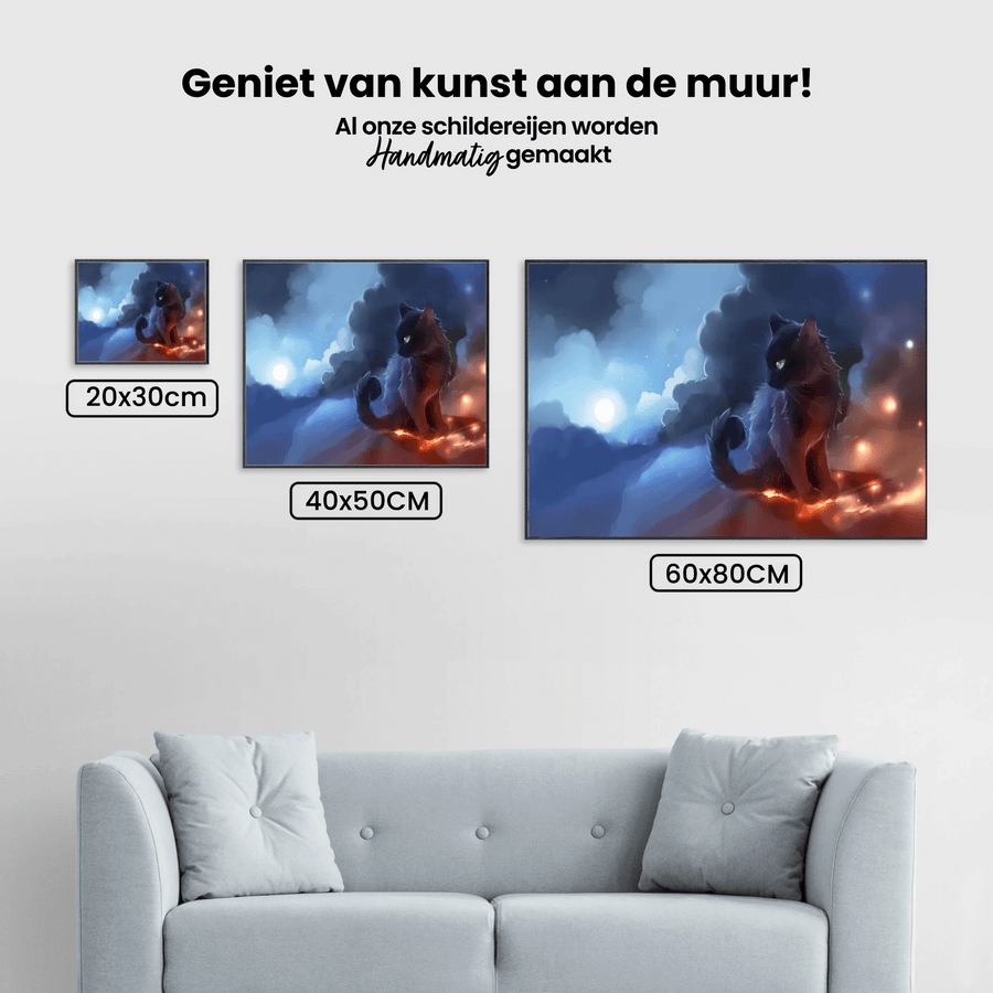 Diamantmaleri Sort Kat med Vulkan - SEOS Shop ®