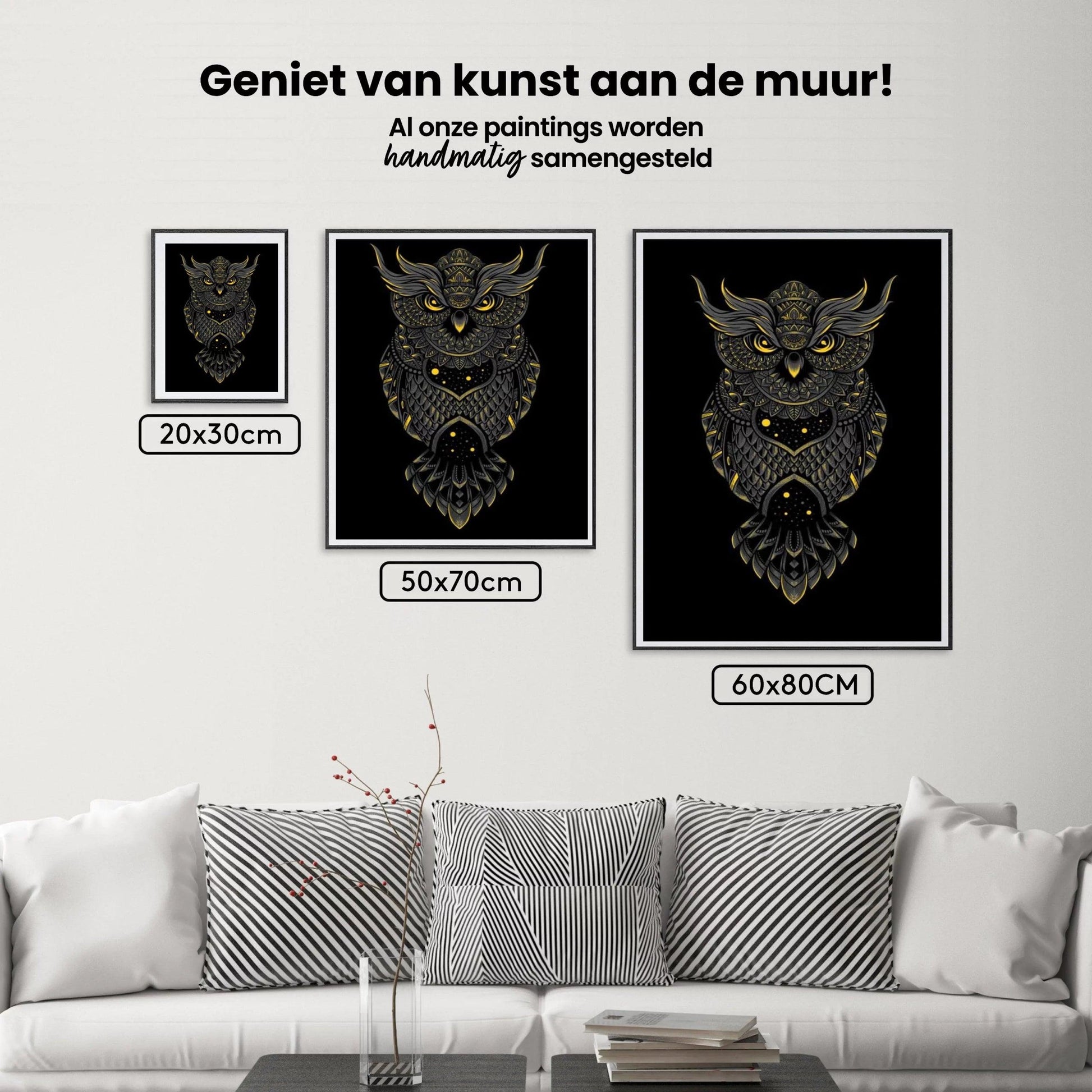 Diamantmaleri Sort og Gul Ugle - SEOS Shop ®