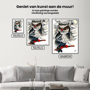 Diamantmaleri sort-hvid ugle - SEOS Shop ®