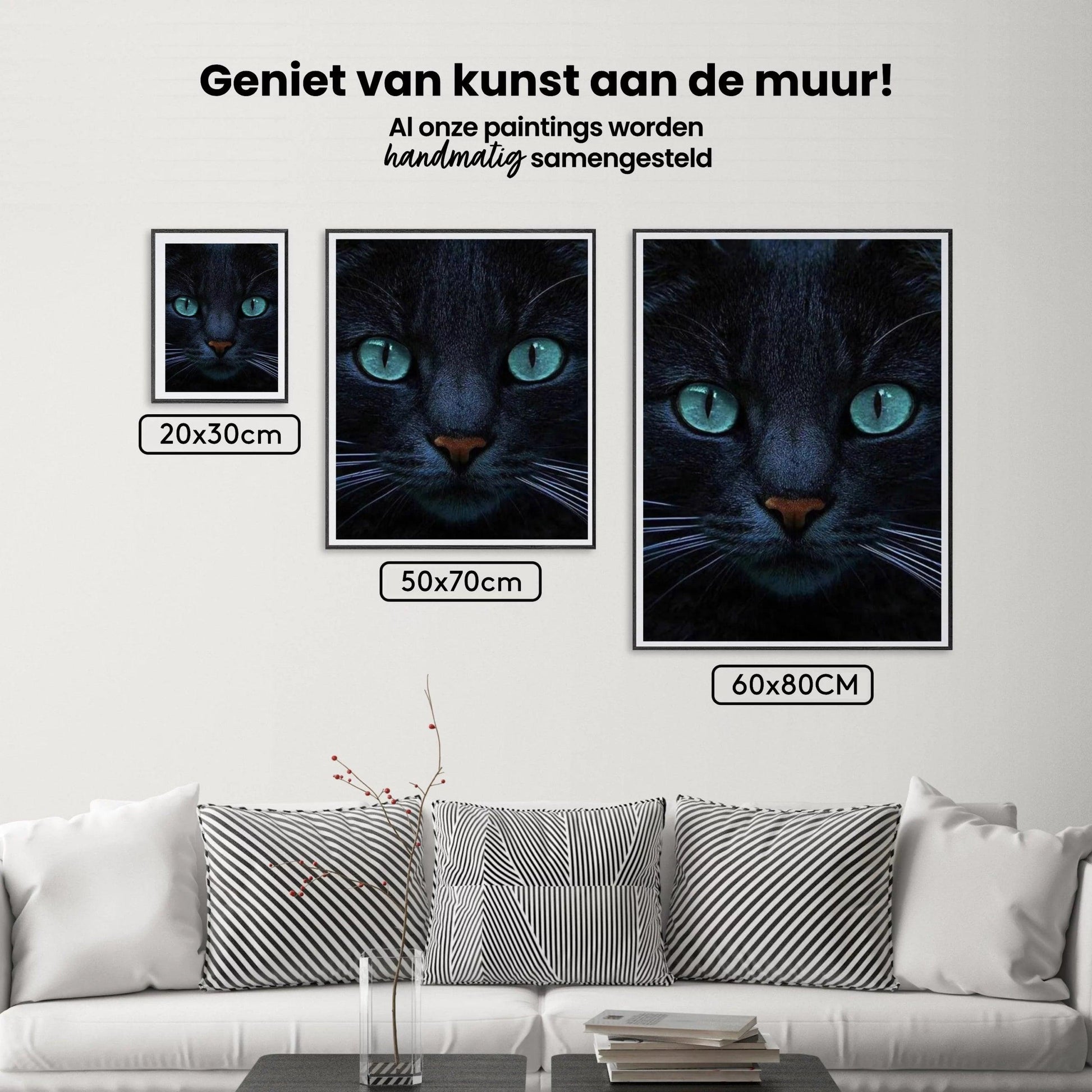 Diamantmaleri Sort kat og blå øjne - SEOS Shop ®