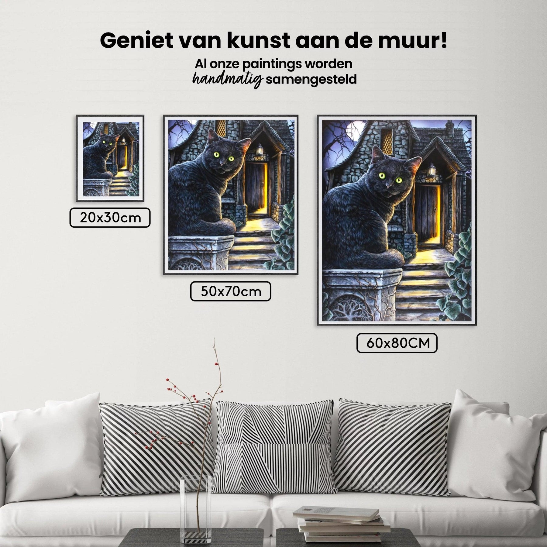 Diamantmaling Sort Kat med Grønne Øjne - SEOS Shop ®