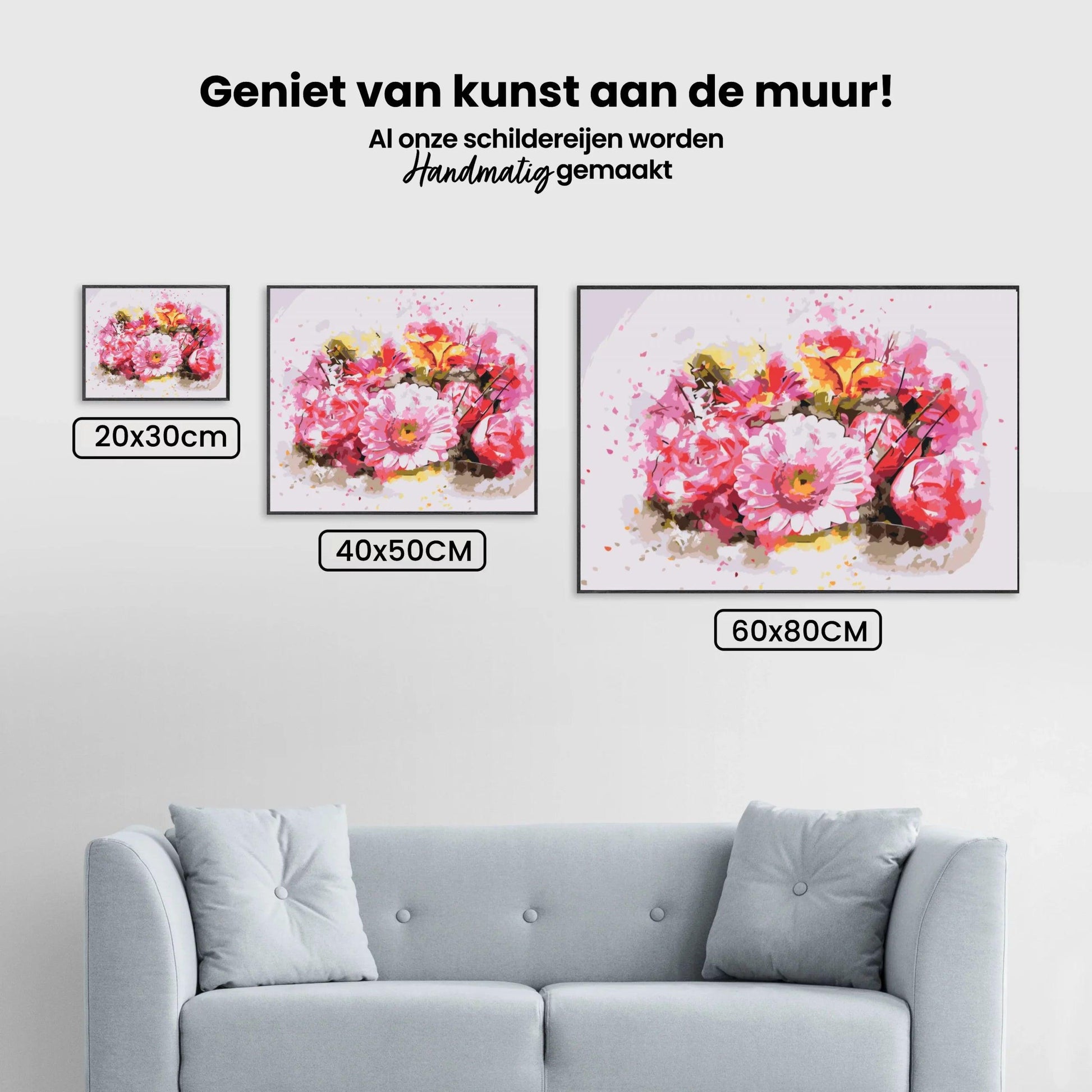 Diamantmaleri - Buket med lyserøde blomster - SEOS Shop ®