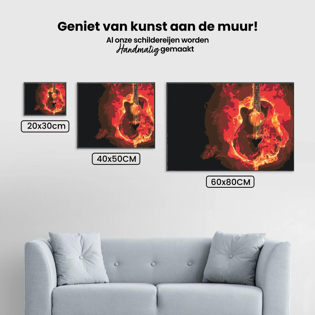 Diamantmaling - Brændende guitar - SEOS Shop ®