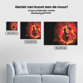 Diamantmaling - Brændende guitar - SEOS Shop ®