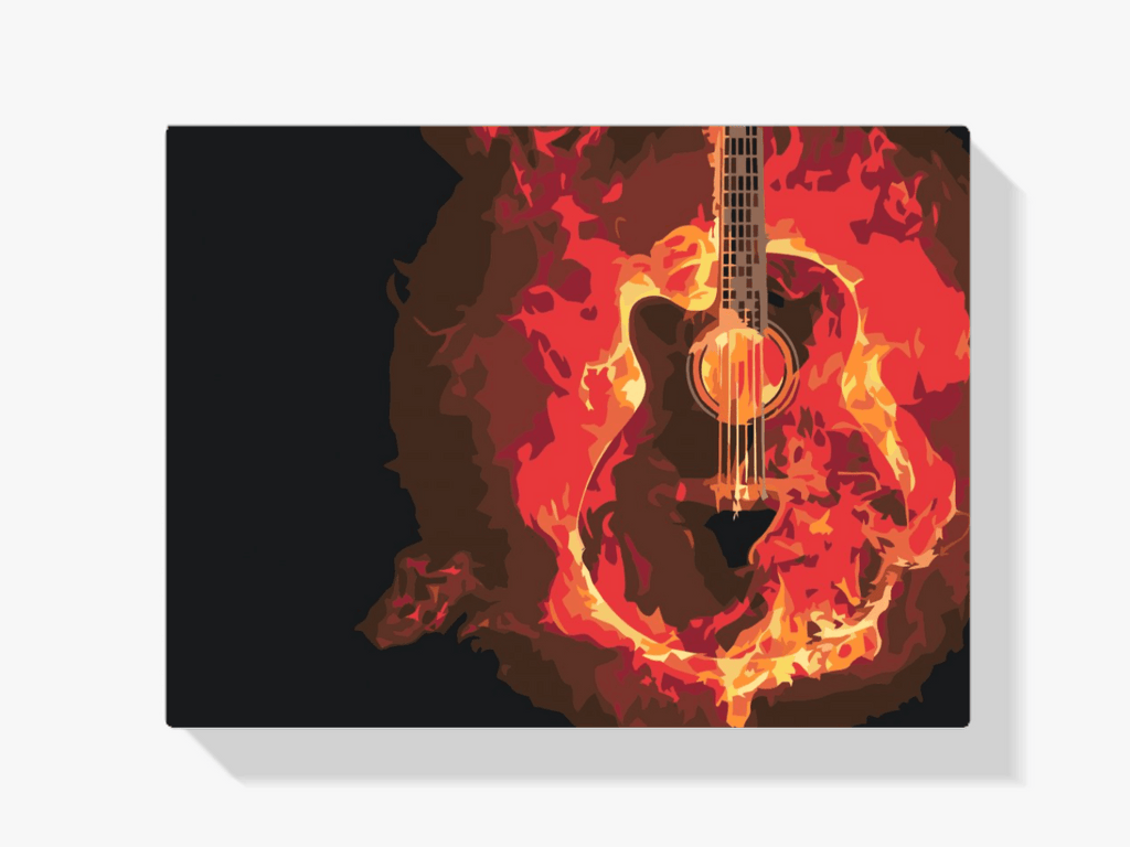 Diamantmaling - Brændende guitar - SEOS Shop ®