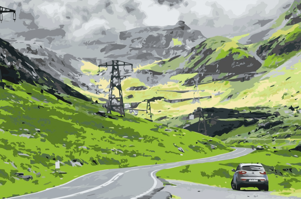 Diamantmaling - Transfagarasan-vejen i Rumænien - SEOS Shop ®