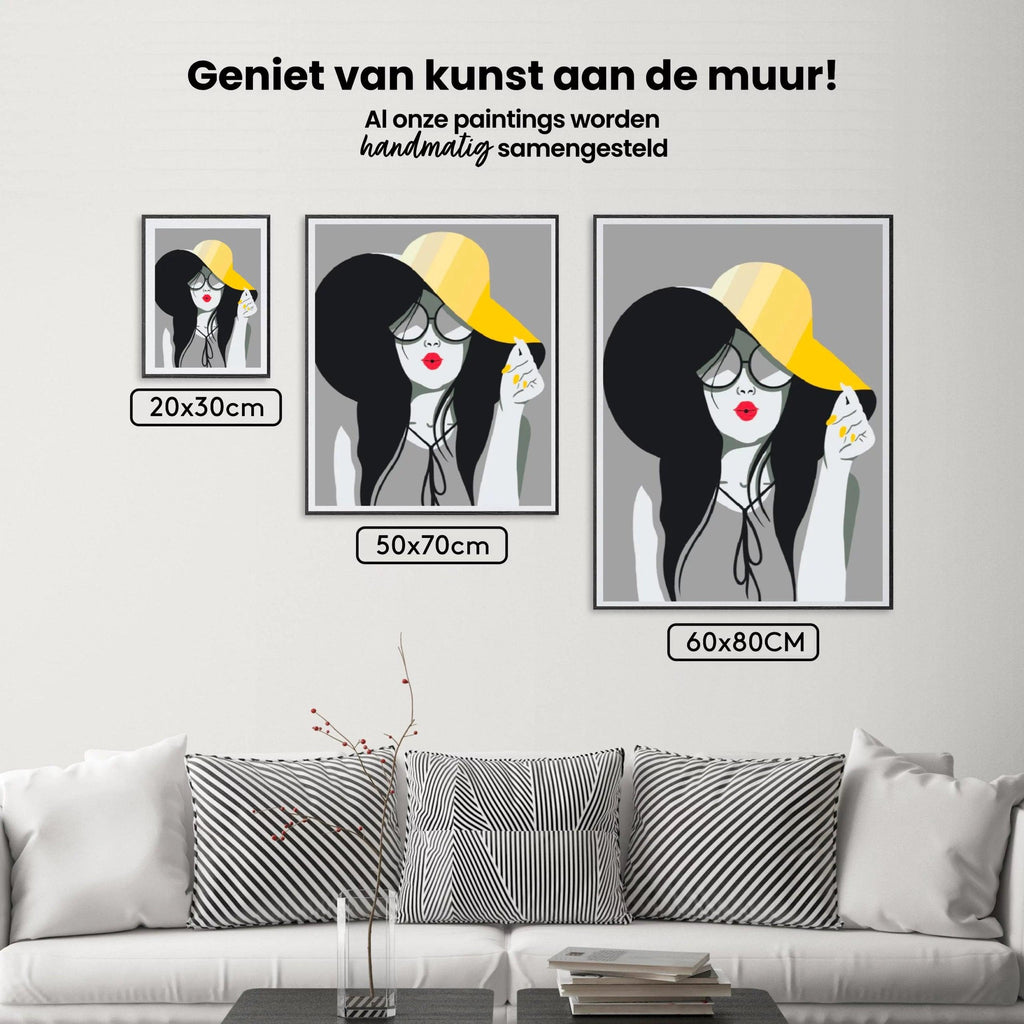 Diamantmaleri - Damen med den gule hat - SEOS Shop ®
