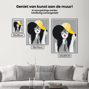 Diamantmaleri - Damen med den gule hat - SEOS Shop ®