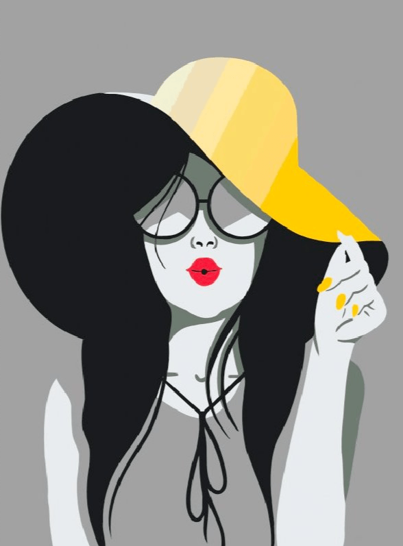 Diamantmaleri - Damen med den gule hat - SEOS Shop ®