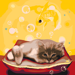 Diamantmaleri - En kat drømmer om en fisk - SEOS®