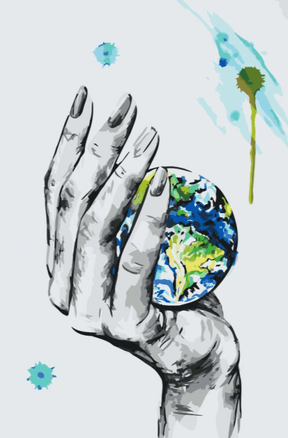 Diamantmaleri - En planet i en kvindes hånd - SEOS Shop ®