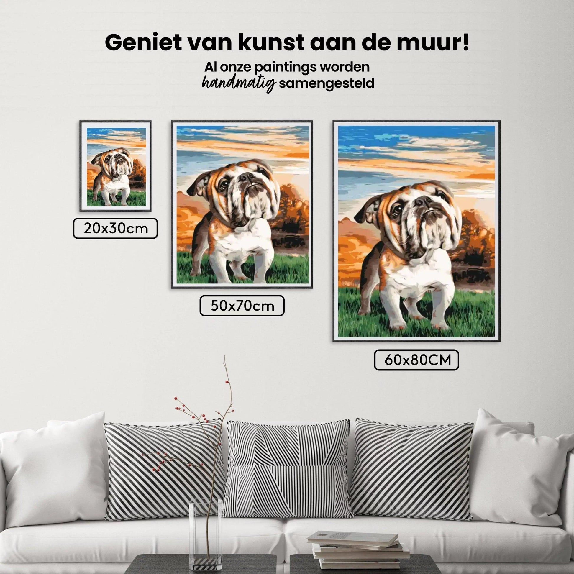Diamantmaleri - Engelsk Bulldog i haven - SEOS®