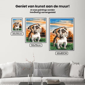 Diamantmaleri - Engelsk Bulldog i haven - SEOS®