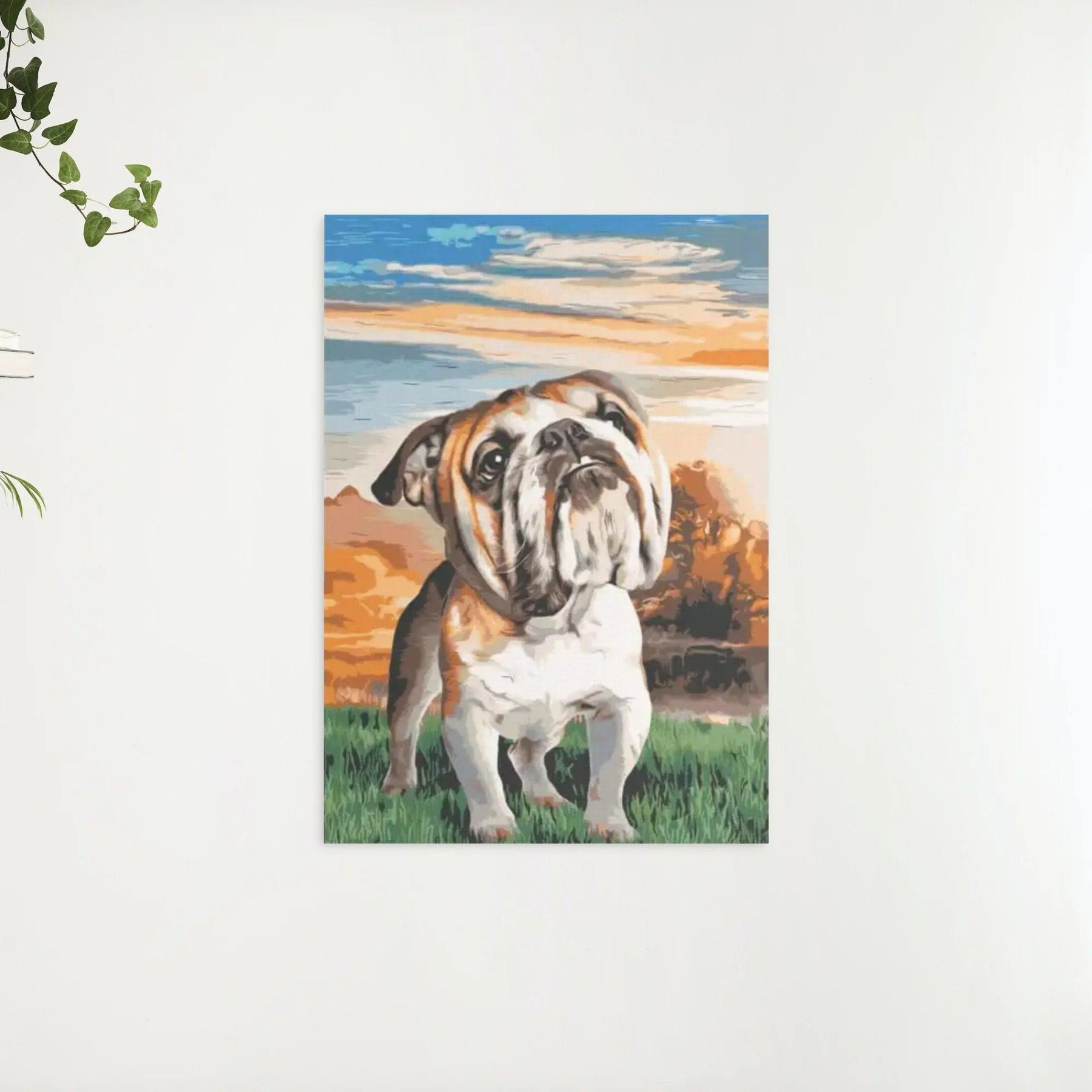 Diamantmaleri - Engelsk Bulldog i haven - SEOS®