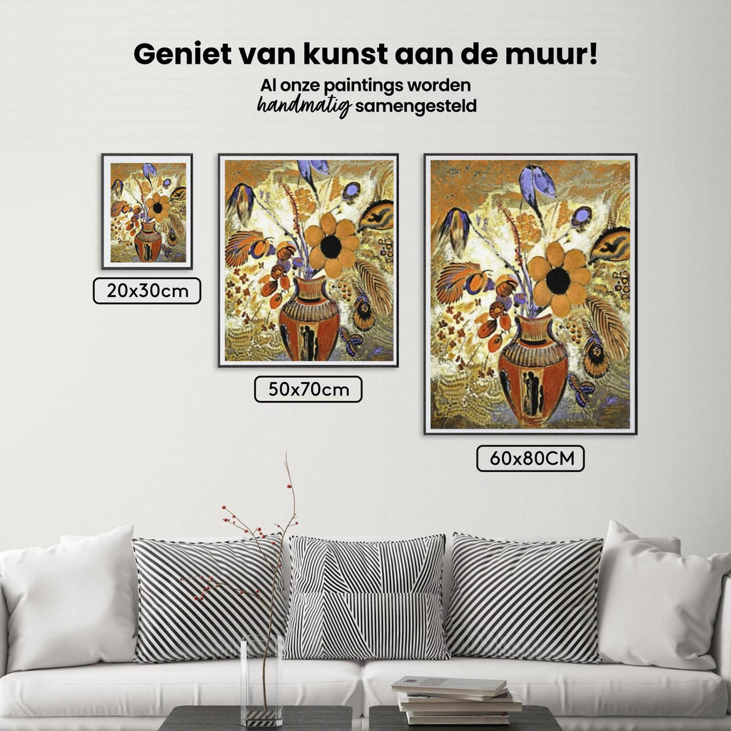 Diamantmaleri - Etruskisk vase med blomster - SEOS Shop ®
