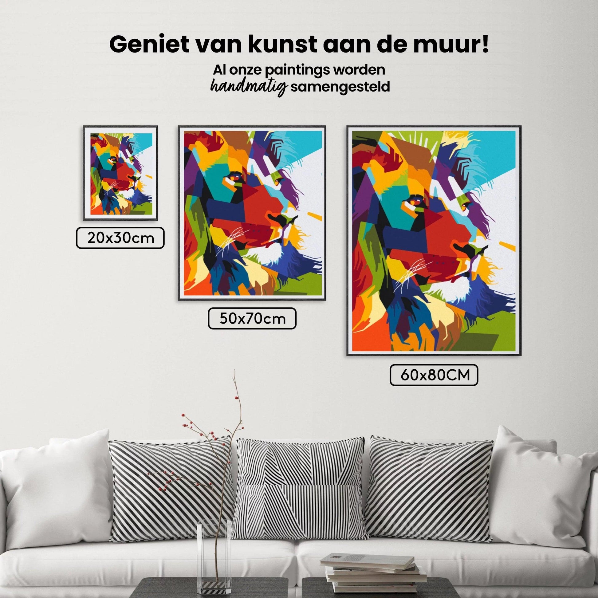 Diamantmaleri - Geometrisk Løve - SEOS®